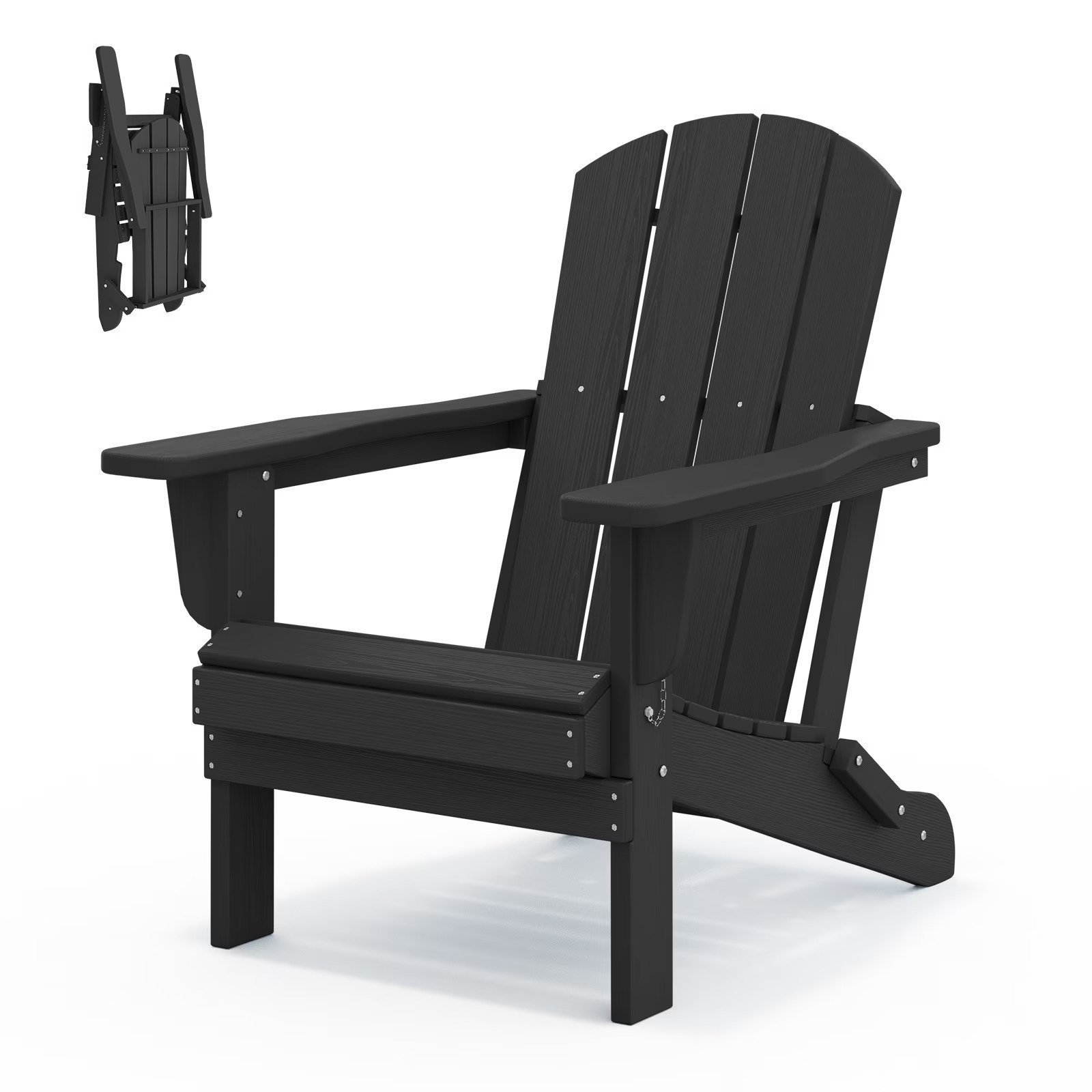 Folding Adirondack Chair – Black