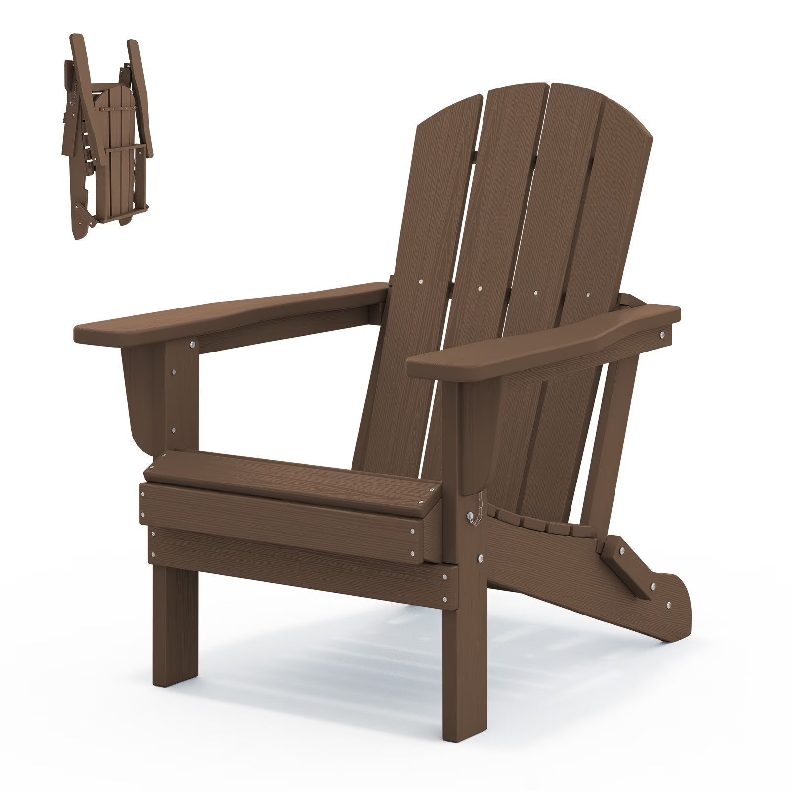 Folding Adirondack Chair – Brown